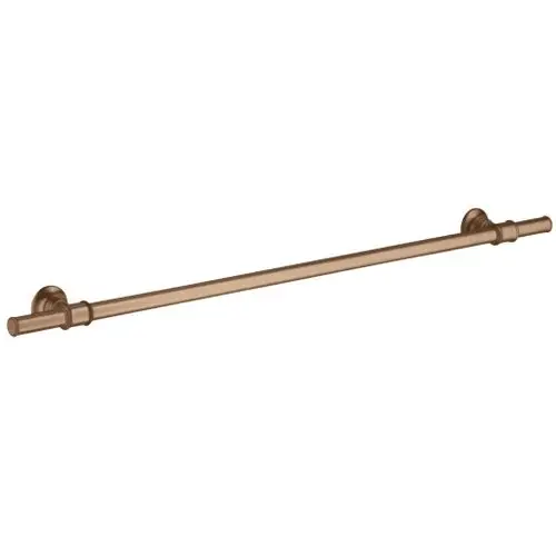 AXOR Badetuchhalter in gebürstetem Rotgold, montiert an zwei Endstücken, bietet eine schlichte und funktionale Aufhängemöglichkeit für Handtücher.